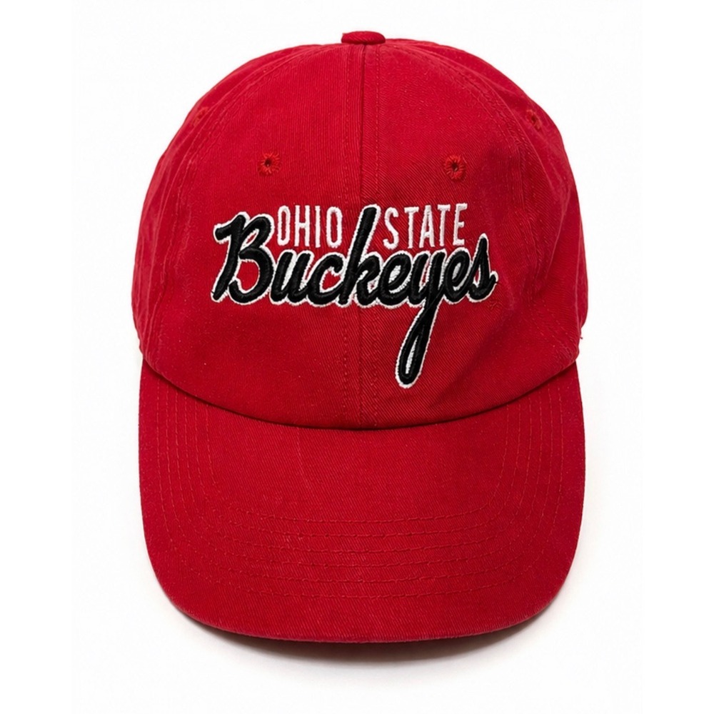 Ohio State‎ Buckeyes Script Adjustable Hat Red Embroidered OSFM FAN1 Cap NCAA